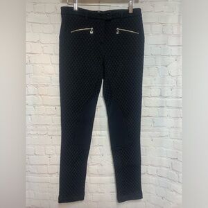 NEW Indies Erwann Black Quilted Pants with Zipper Details Size M